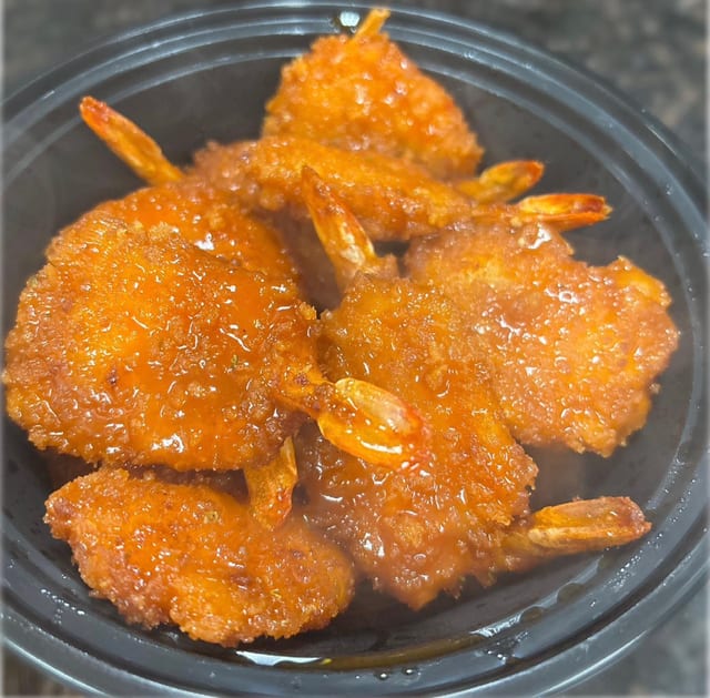 (6) Buffalo Fried Shrimp.